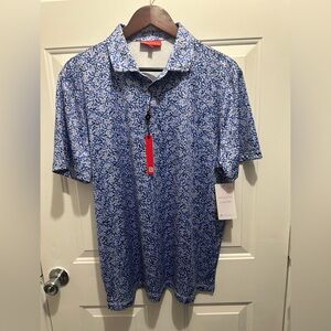 Men's Blue Patterned Polo Shirt
